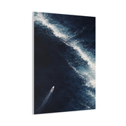 Aerial Navy Ocean Wave Perspective Wall Art & Canvas Print