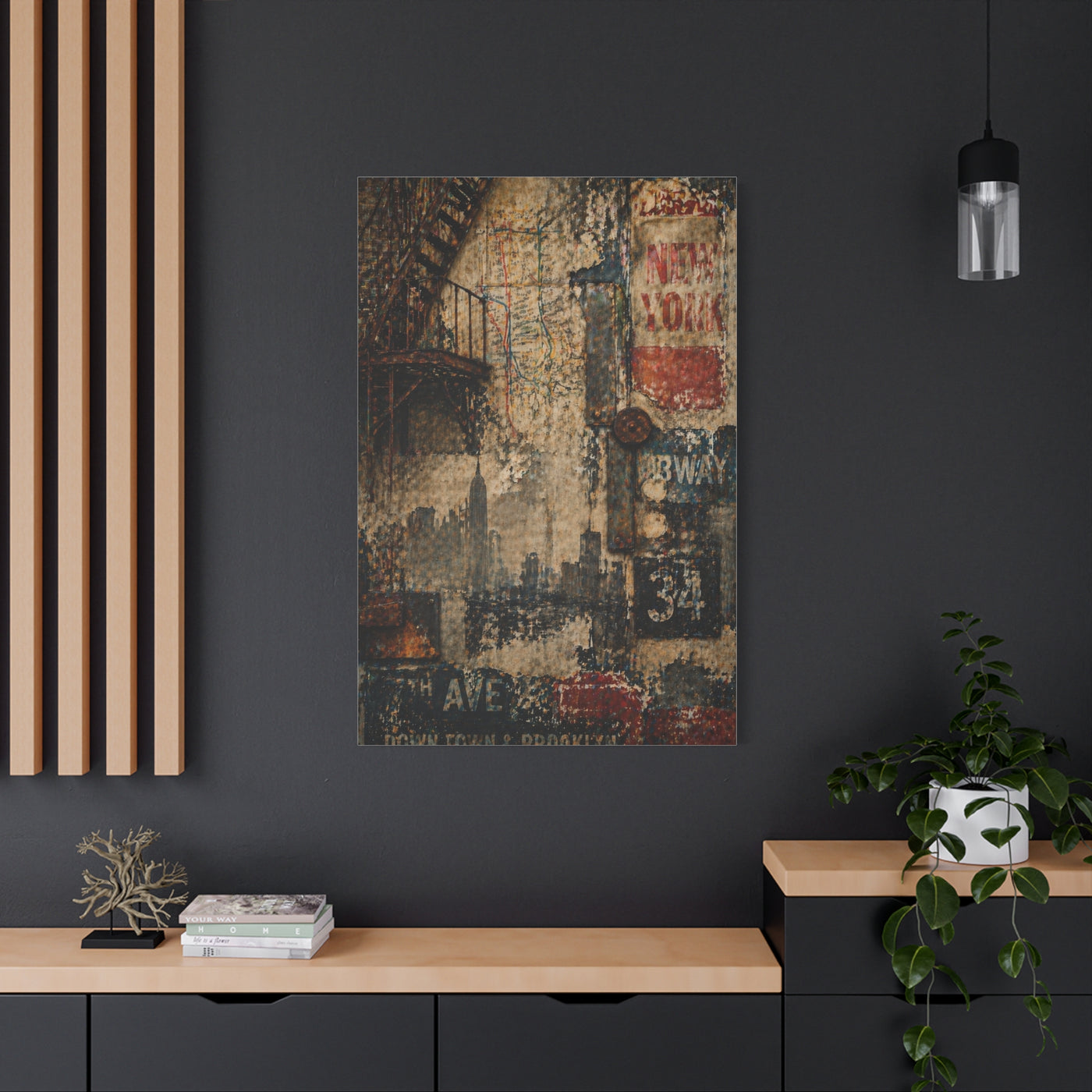 Urban Vintage Collage Skyline Wall Art & Canvas Print