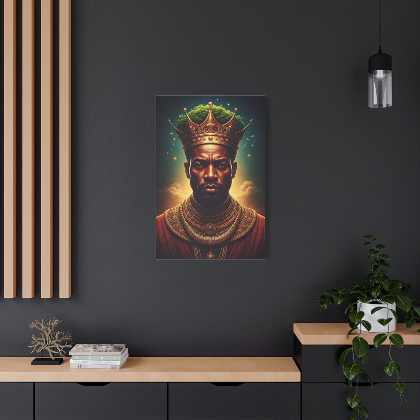 Celestial Crowned King Portrait Wall Art & Canvas Prints