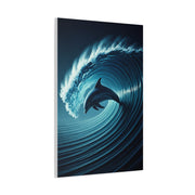 Dolphin Within Ocean Wave Motion Wall Art & Canvas Prints