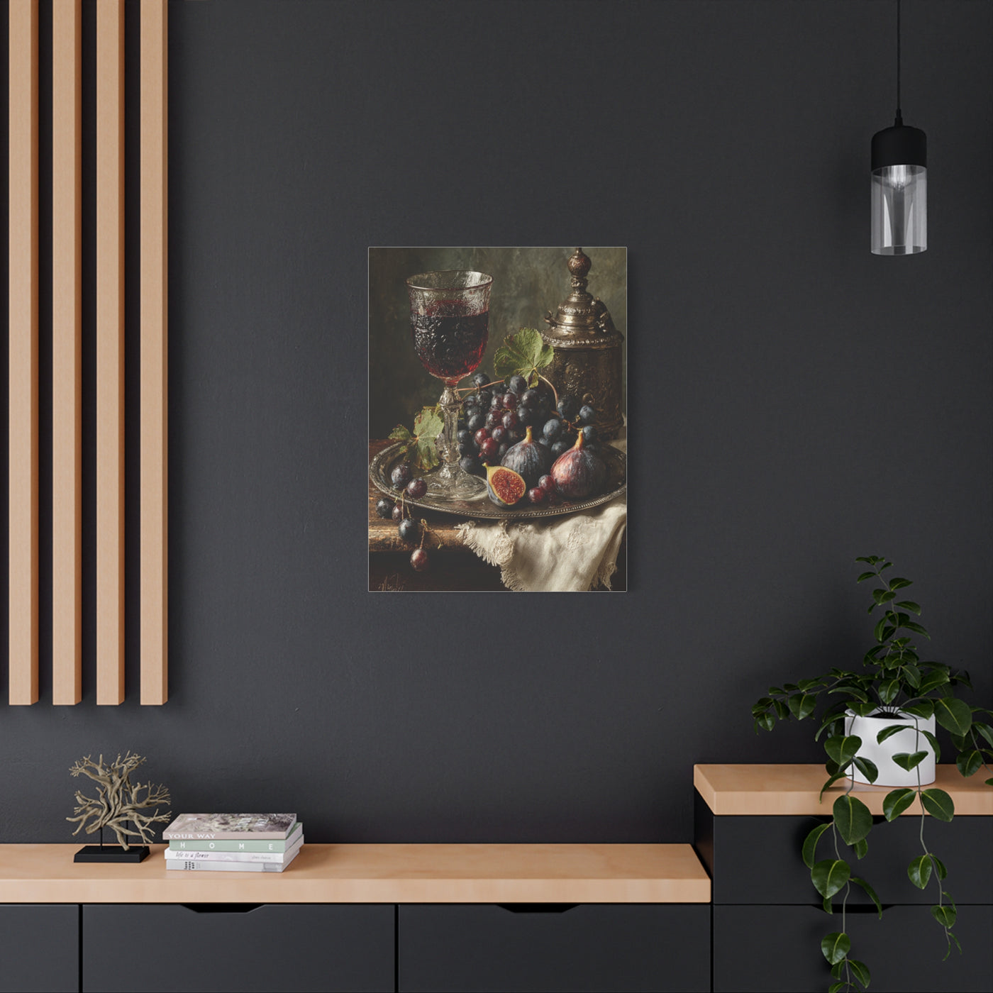 Old Master Fig and Wine Still Life Wall Art & Canvas Print