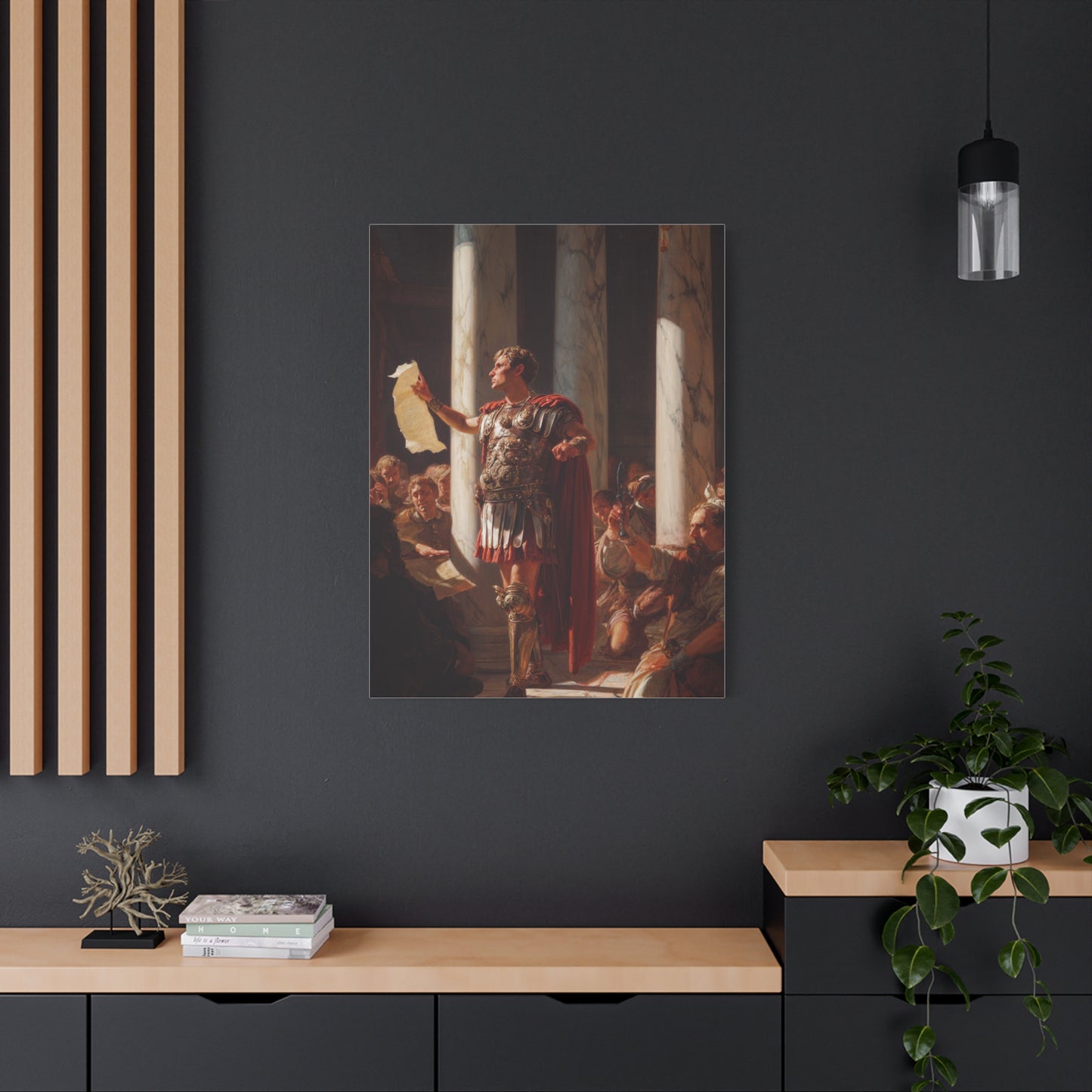 Julius Caesar Proclaiming Authority In The Roman Senate Wall Art & Canvas Print