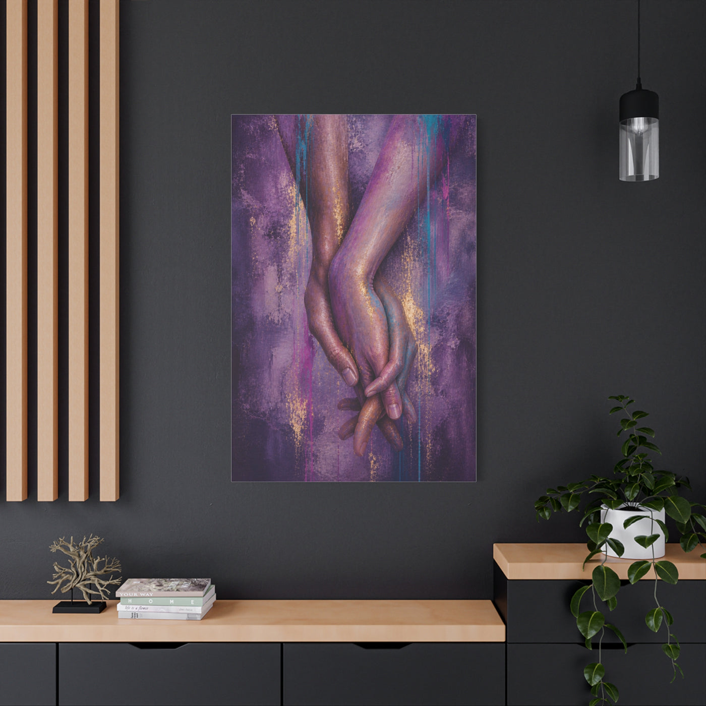 Intertwined Hands Abstract Emotion Wall Art & Canvas Print