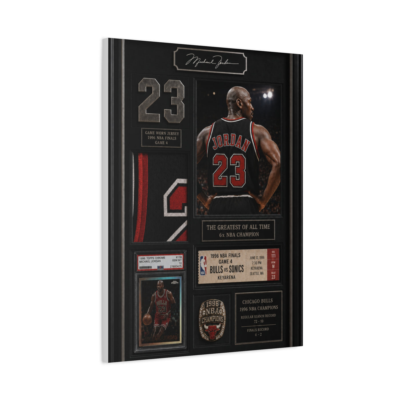 Michael Jordan Championship Memorabilia Sports Wall Art & Canvas Print