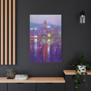 Hong Kong Skyline Neon Harbor Lights Wall Art & Canvas Print
