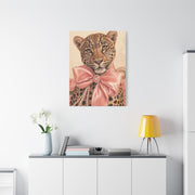 Coquette Leopard Pink Bow Portrait Wall Art & Canvas Print