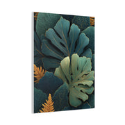 Dark Botanical Gold-Edged Leaves Wall Art & Canvas Print