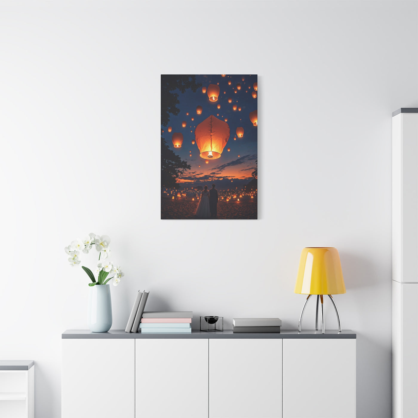 Floating Lanterns at Dusk Wall Art & Canvas Prints
