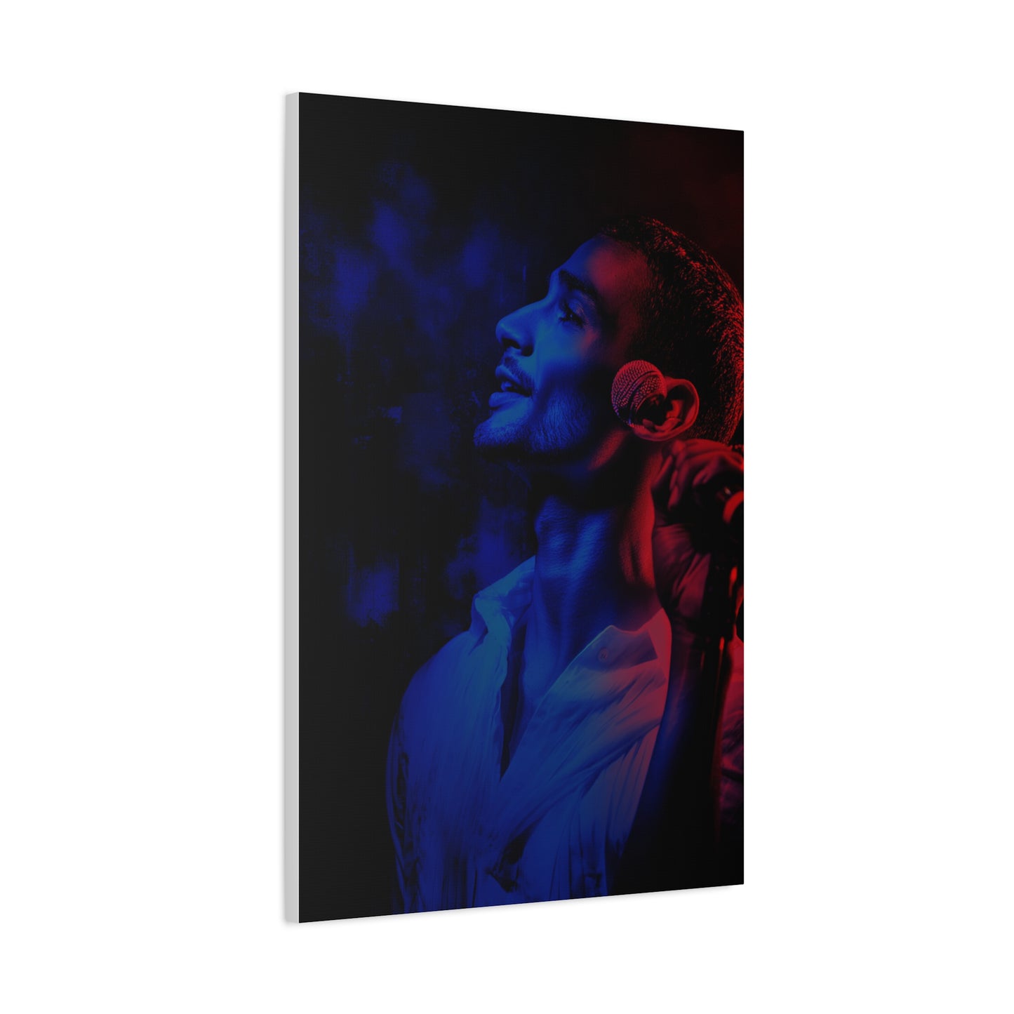 Monochrome Singer Stage Light Portrait Wall Art & Canvas Print