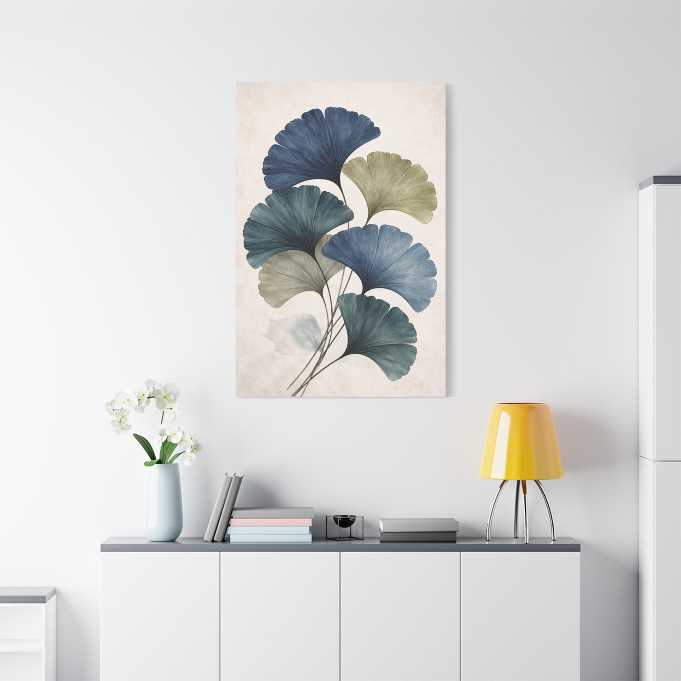 Navy Ginkgo Botanical Elegance Wall Art & Canvas Print