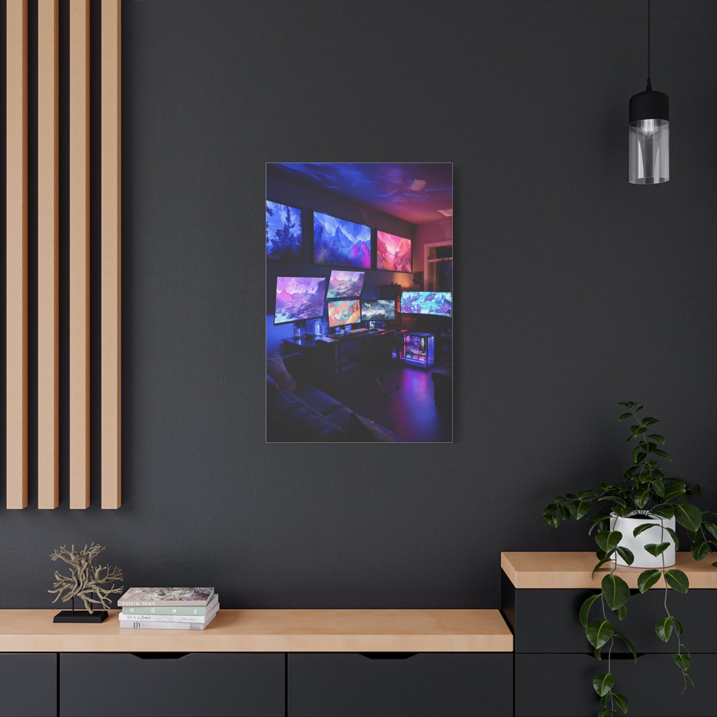 Neon Fantasy Gaming Room Wall Art & Canvas Print