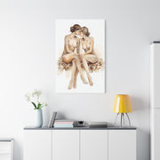Romantic Dual Figure Floral Composition Wall Art & Canvas Print