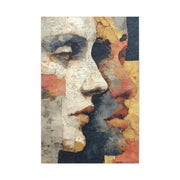 Dual Faces Collage Abstraction Wall Art & Canvas Print