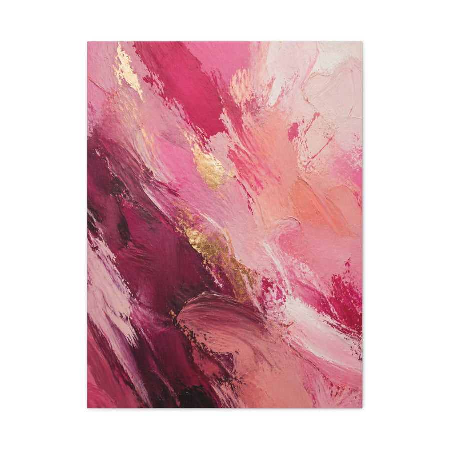 Pink Abstract Expressionist Brushstroke Wall Art & Canvas Print