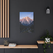 Sunlit Alpine Peak & Forest Valley Wall Art & Canvas Print