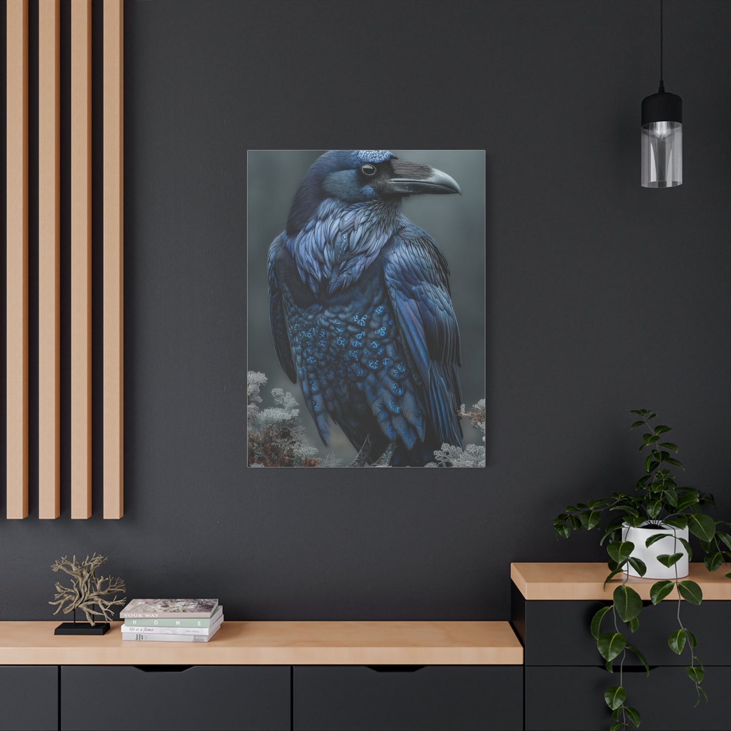 Enchanted Rune Raven Wall Art & Canvas Print