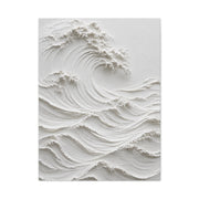 Minimal White Sculptural Wave Texture Wall Art & Canvas Print