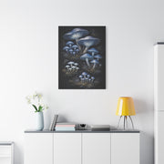 Luminous Indigo Fungi Botanical Study Wall Art & Canvas Print