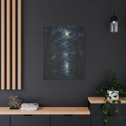 Moonlit Bayou Heron Scene Wall Art & Canvas Print