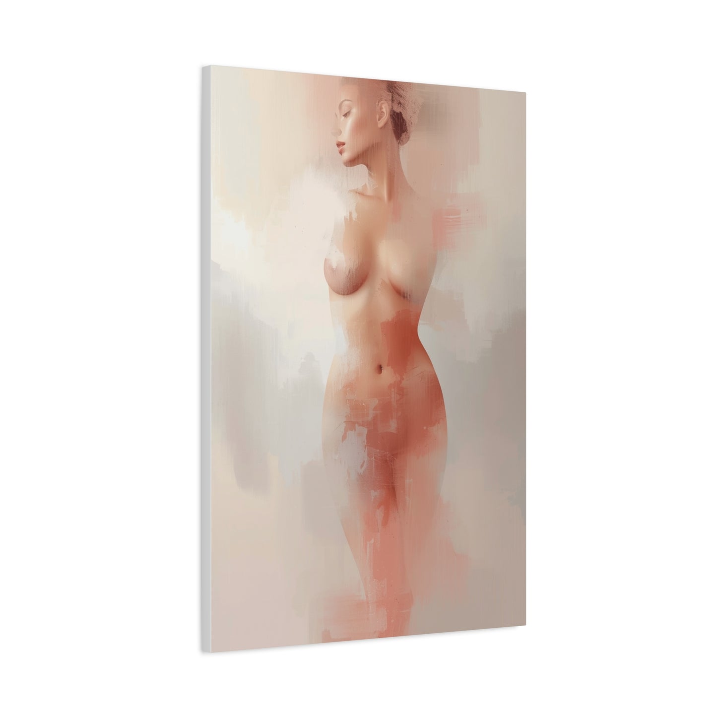 Blush Veil Figure Abstraction Wall Art & Canvas Print