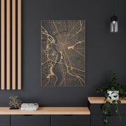 Laser-Cut City Map Relief Wall Art & Canvas Print