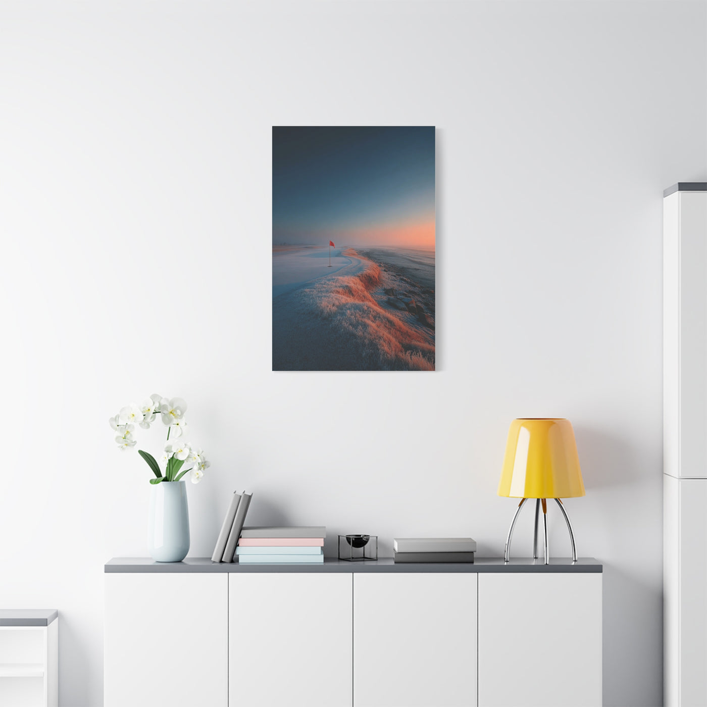 Frosted Coastal Green Minimal Golf Wall Art & Canvas Print