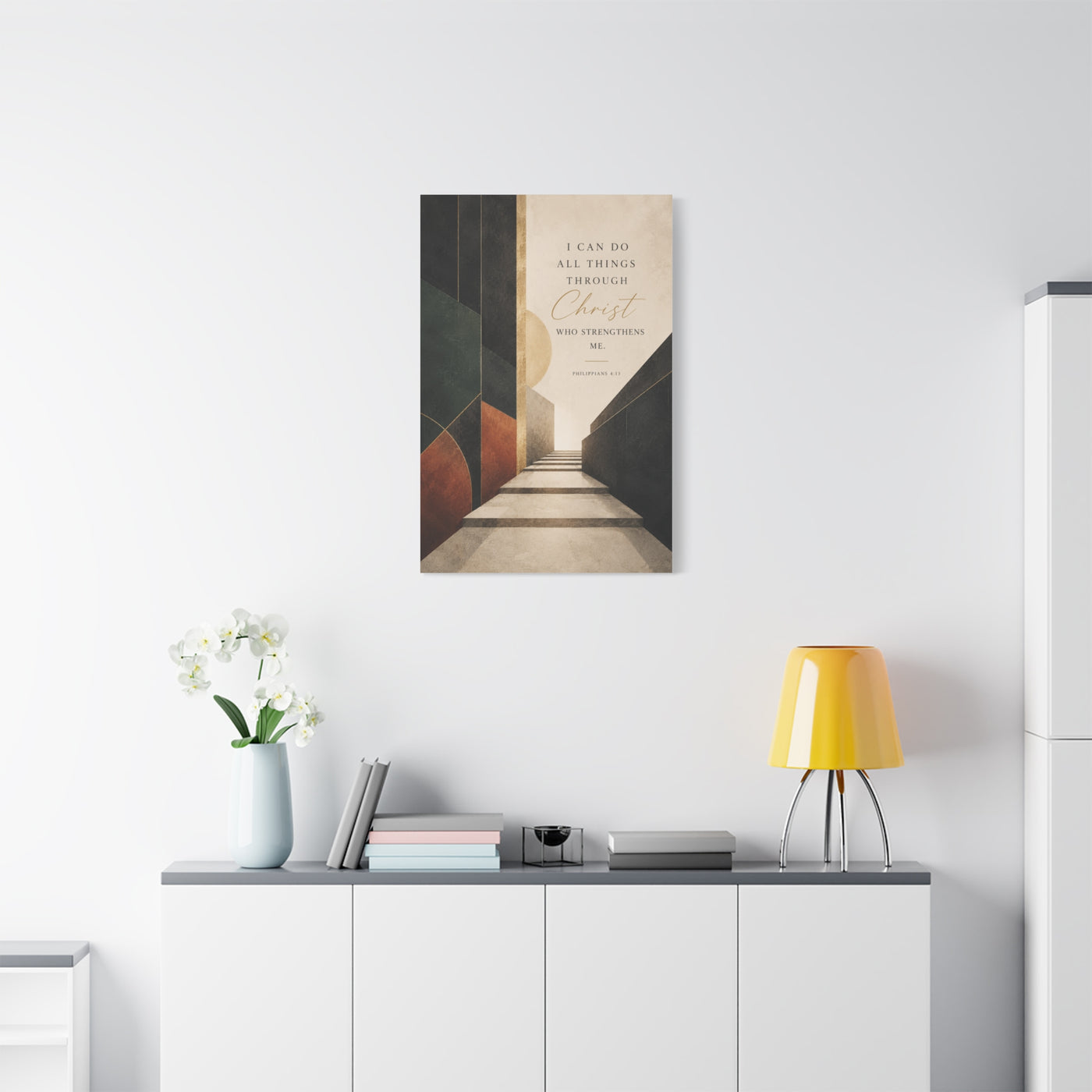 Philippians 4:13 Modern Perspective Scripture Wall Art & Canvas Print