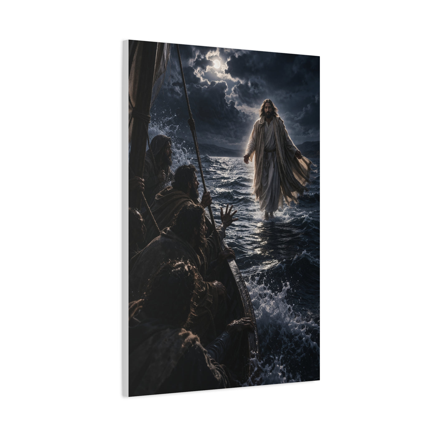 Jesus Walking on Water Night Miracle Wall Art & Canvas Print