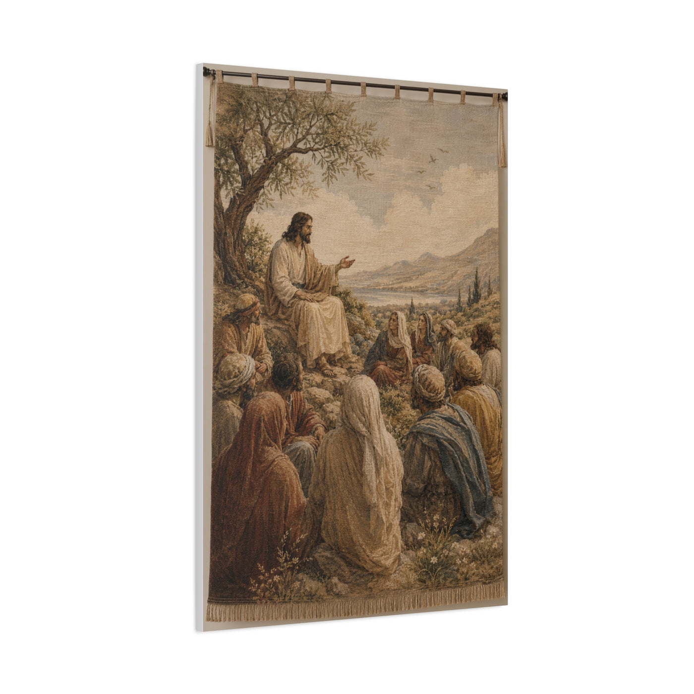 Sermon on the Hillside Tapestry Wall Art & Canvas Print