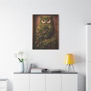 Biophilic Moss Owl Shadowbox Wall Art & Canvas Print