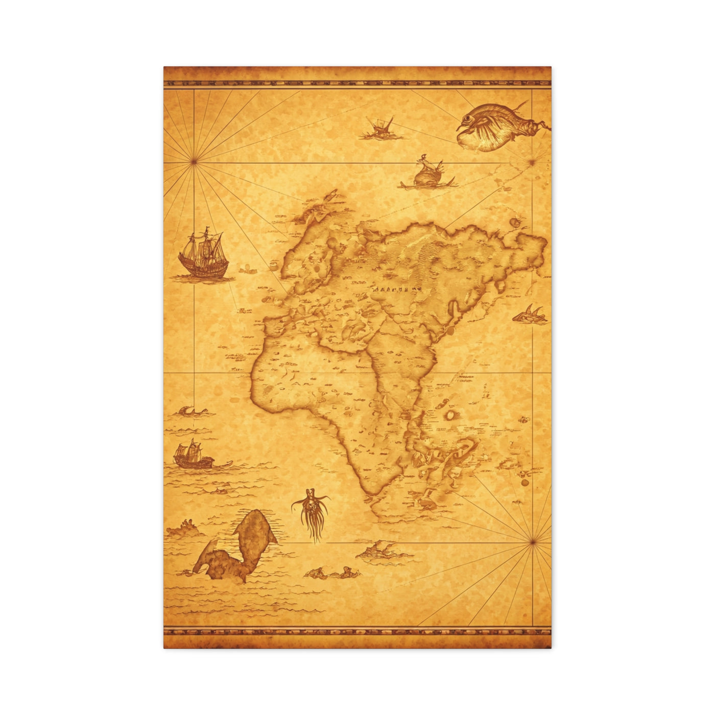 Sepia Explorer’s World Map Poster Wall Art & Canvas Prints