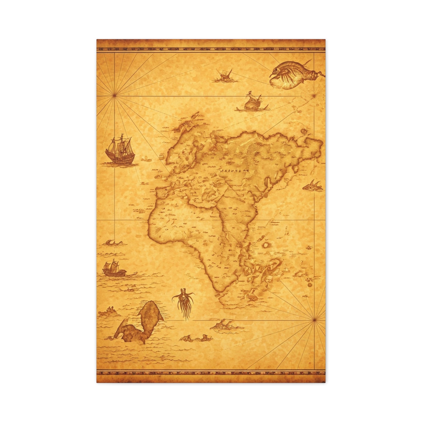 Sepia Explorer’s World Map Poster Wall Art & Canvas Prints