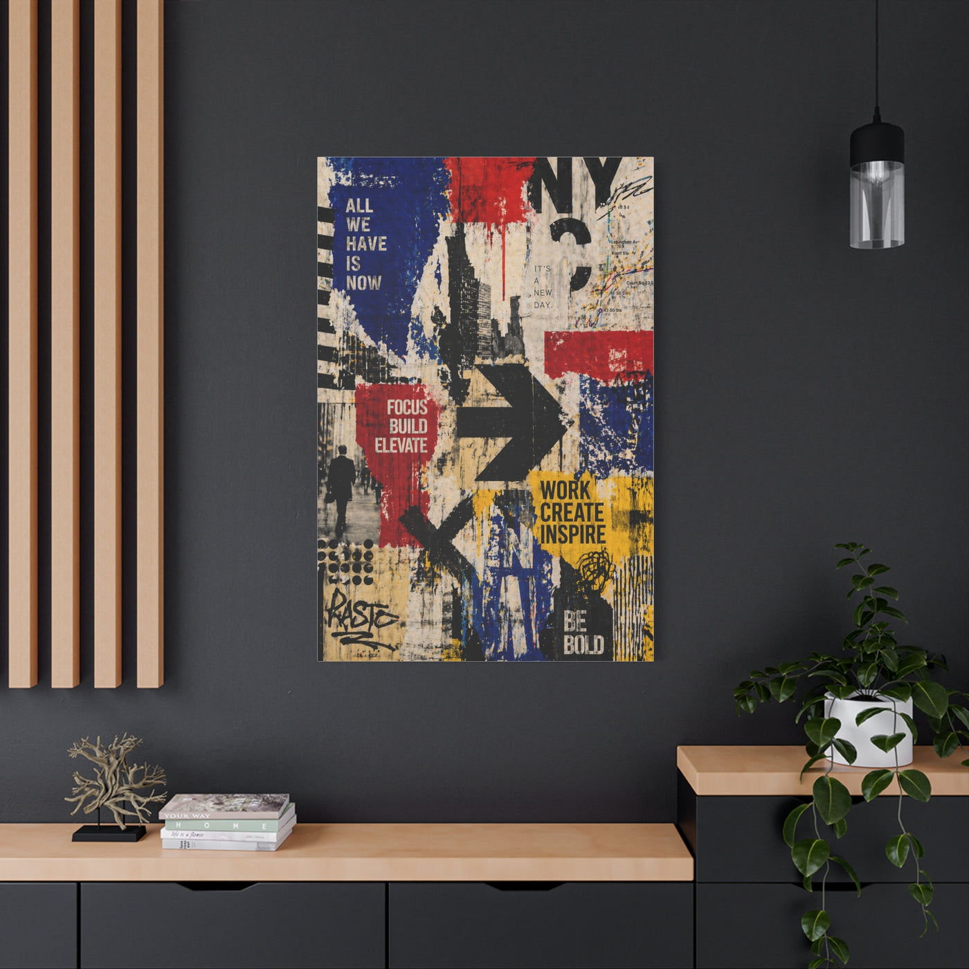 Urban Motivation Collage Statement Wall Art & Canvas Print