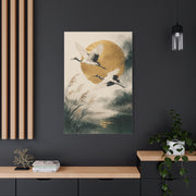 Golden Crane Serenity Wall Art & Canvas Print