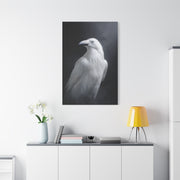 Elegant White Raven Portrait Wall Art & Canvas Print