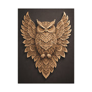 Ornate Symmetrical Owl Mandala Wall Art & Canvas Print