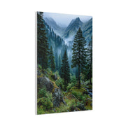 Misty Pine Green Mountain Landscape Wall Art & Canvas Print
