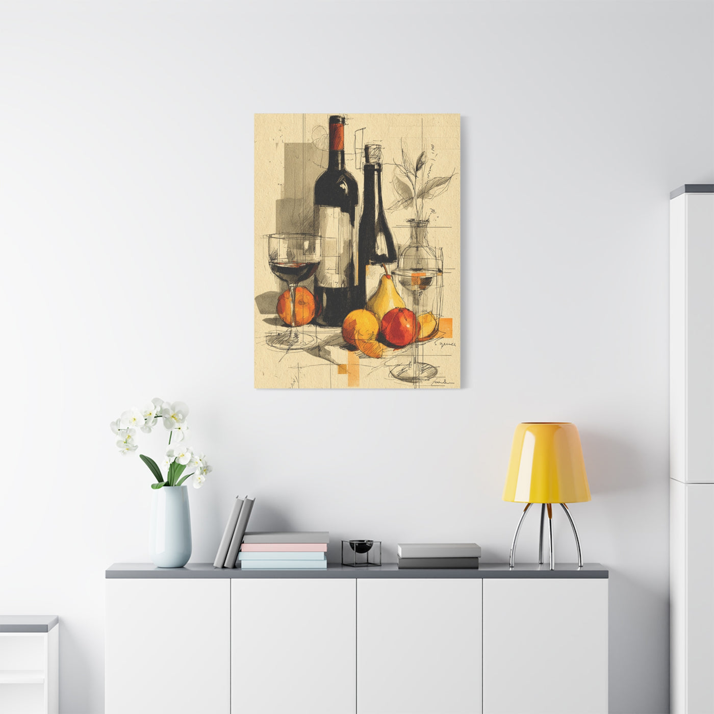 Minimalist Line Art Dining Still Life Wall Art & Canvas Print