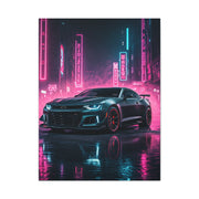 Chevrolet Camaro ZL1 1LE Neon City Background Wall Art & Canvas Prints