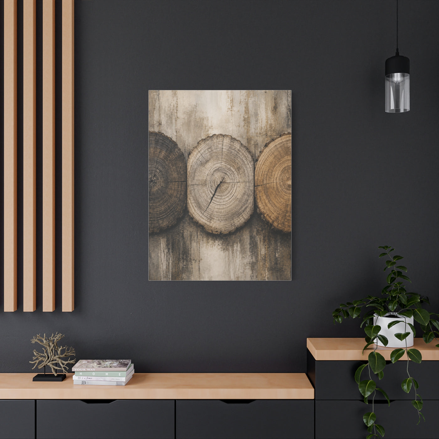 Natural Wood Grain Tree Rings Abstract Trees Wall Art & Canvas Print