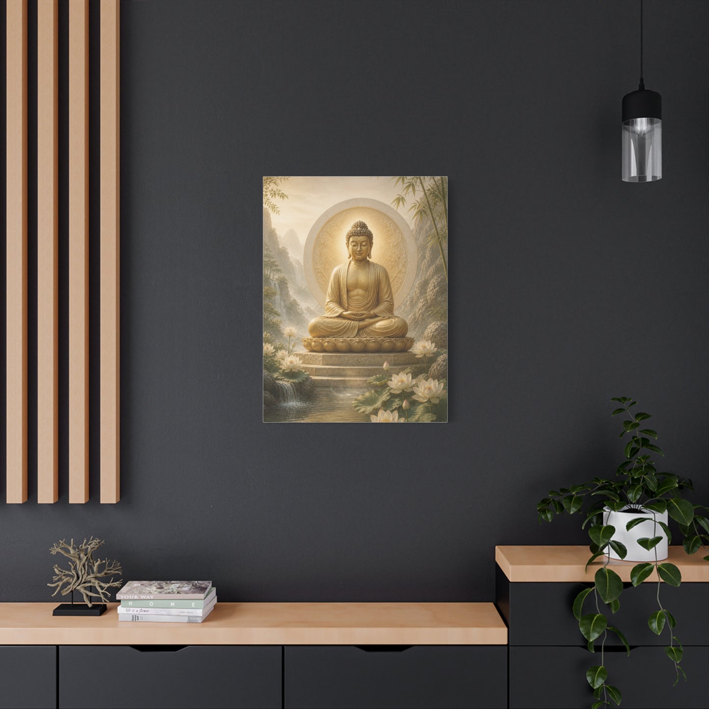 Golden Buddha Meditation Wall Art & Canvas Print