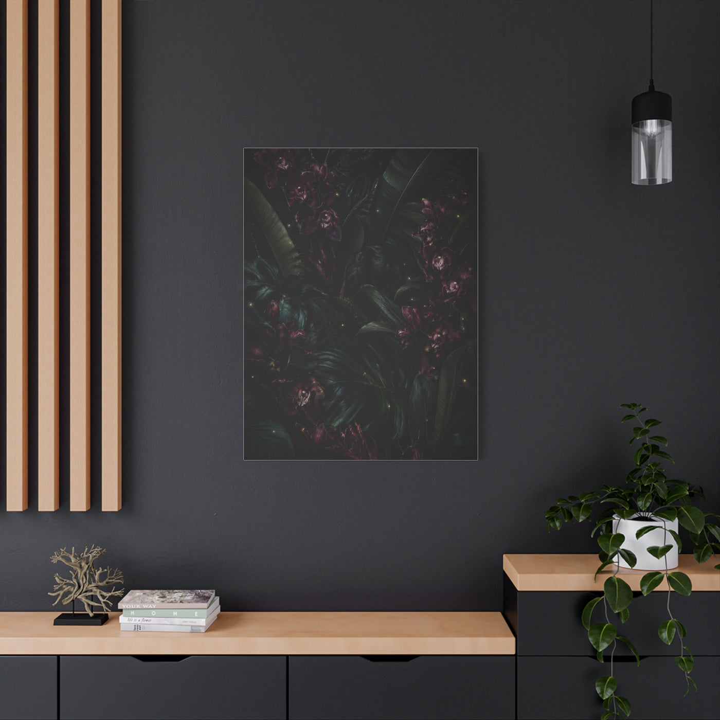 Tropical Noir Orchid Midnight Romance Wall Art & Canvas Print