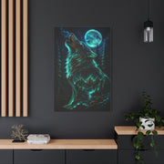 Celestial Spirit Wolf Dual Form Scene Wall Art & Canvas Print