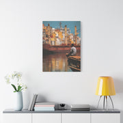 Mediterranean Industrial Harbor Contemporary Wall Art & Canvas Print