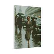 Parisian Rainy Street Elegance Wall Art & Canvas Print
