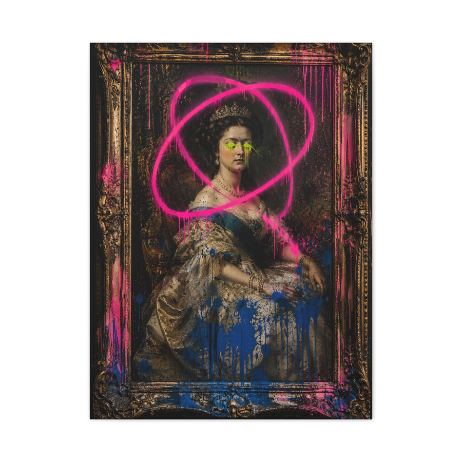 Graffiti Royal Portrait Rebellion Street Wall Art & Canvas Print