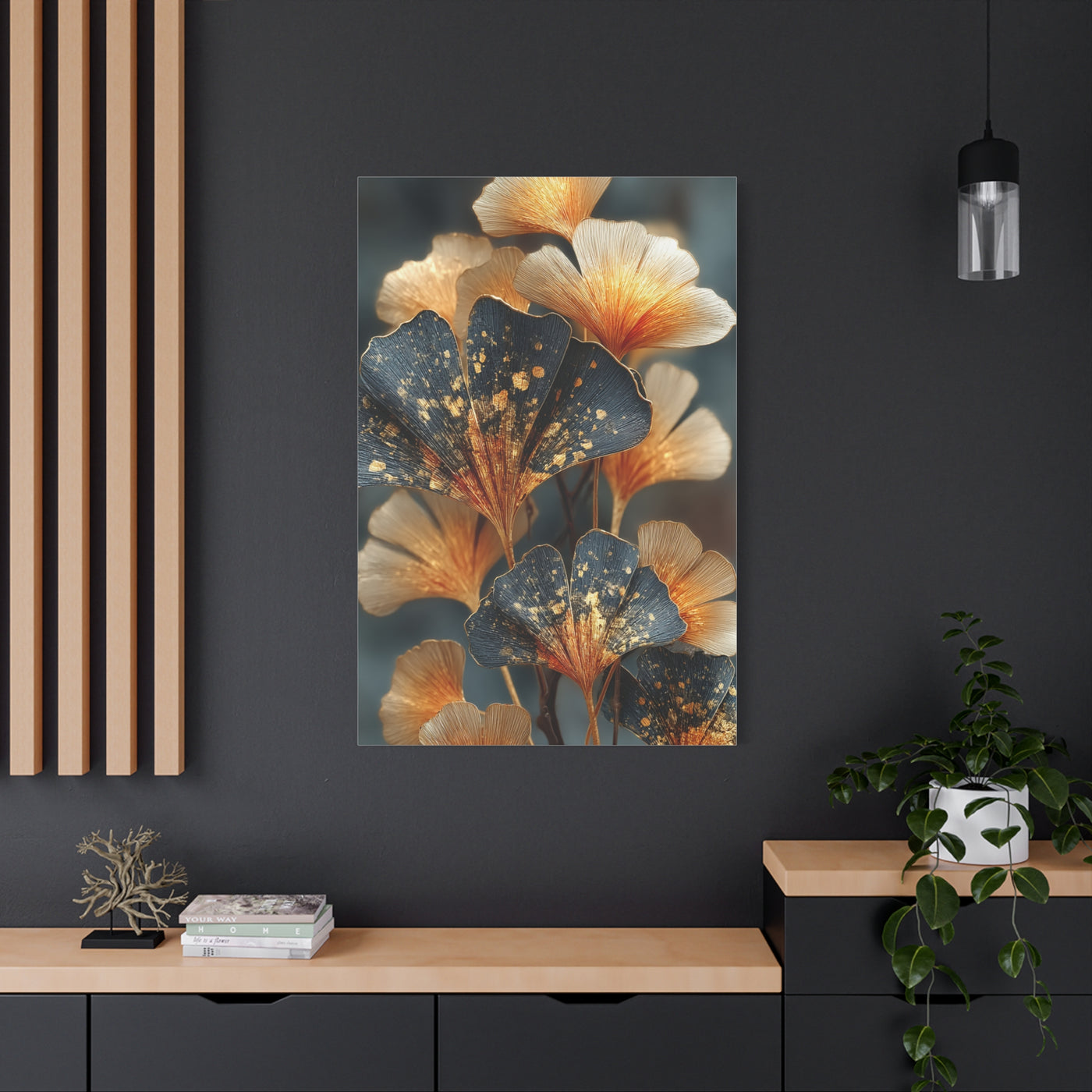 Ginkgo Gold Leaf Botanical Wall Art & Canvas Print
