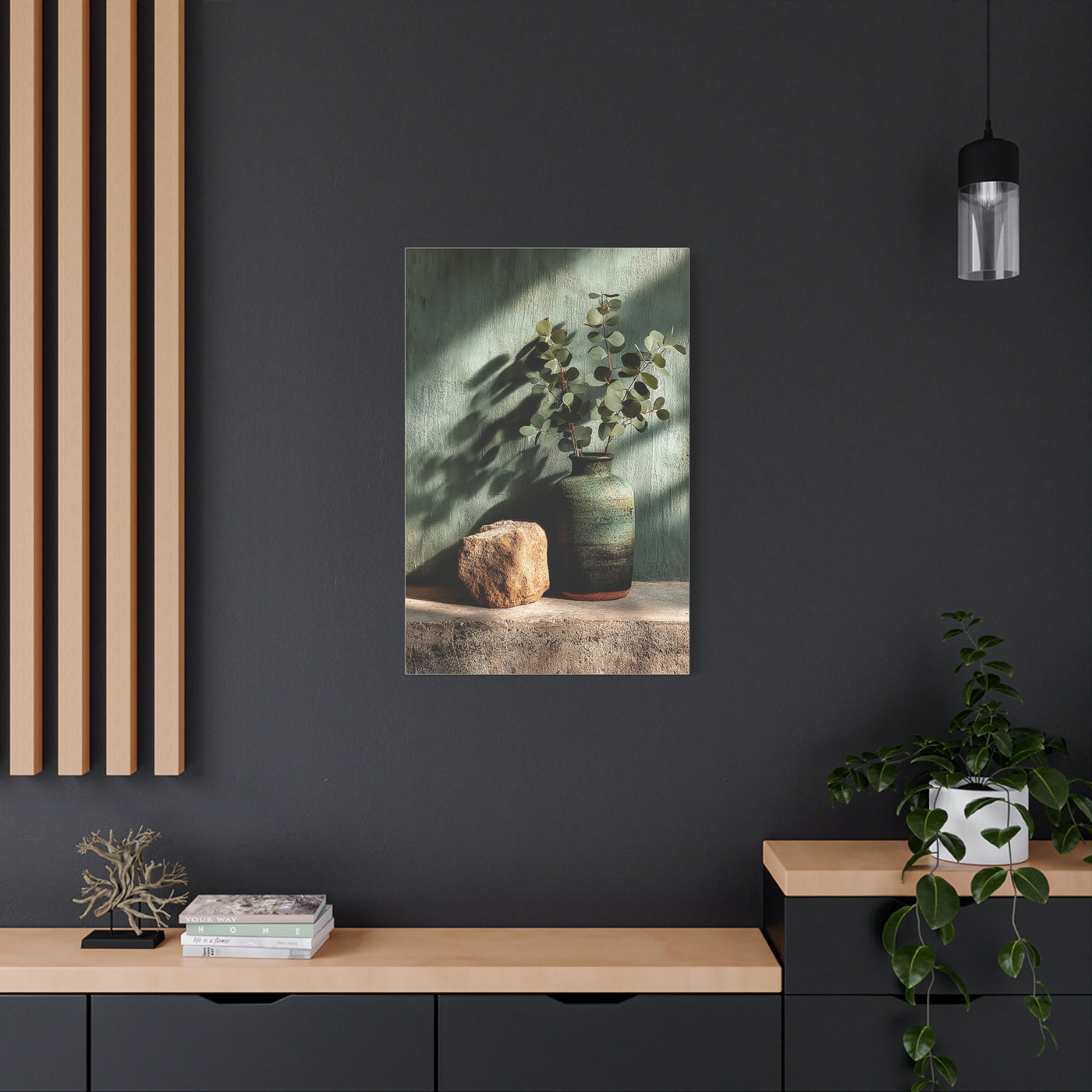 Minimal Eucalyptus Still Life Wall Art & Canvas Print