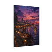 Mississippi River Twilight Cityscape Wall Art & Canvas Print