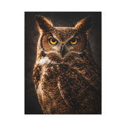 Great Horned Owl Portrait Studio Wall Art & Canvas Print
